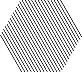 Geometric shape with a diagonal stripe pattern