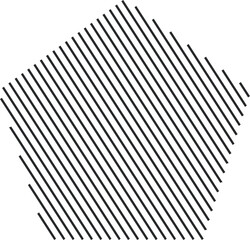 Geometric shape with a diagonal stripe pattern