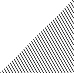 Geometric shape with a diagonal stripe pattern