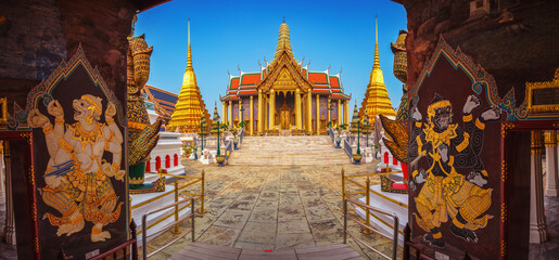 Amazing mural art at Wat Phra Kaew, Bangkok, Thailand