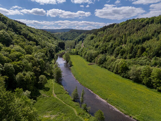 Aerial Views of Valley near Point de Vue du Congo, Ardennes, Belgium