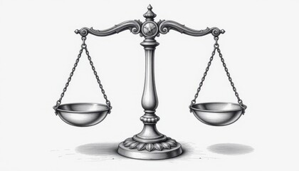 Justice and fairness symbol legal context illustration neutral background balanced view law concept
