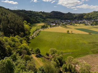 Valley with hills and Trees in Eifel Nature Park in Germany