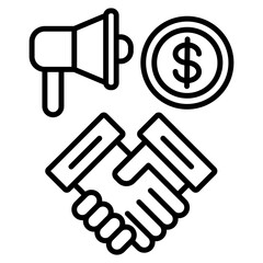 Affiliate Marketing Icon Outline
