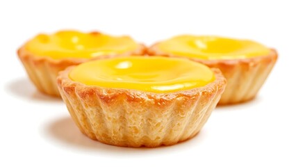 A delicious sweet pastry muffin with fruit isolated on a white background