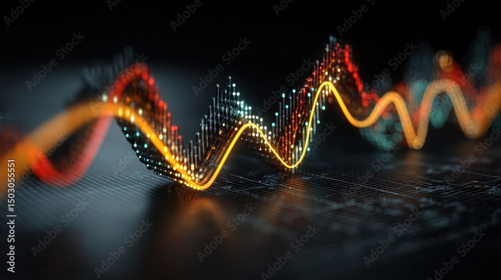 Wall mural ai-fibonacci anchored volatility rhythm sensor icon concept for analyzing market fluctuations and tr