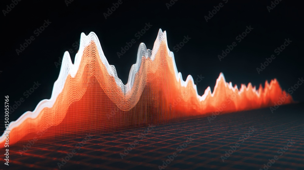Poster ai-fib range expansion visualization engine icon concept for advanced financial metrics and performa