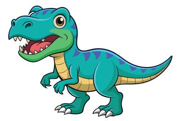 Obraz premium Cartoon Tyrannosaurus Rex Illustration with Open Mouth and Sharp Teeth