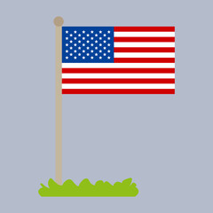 American Flag Icon - Flat Design USA Symbol
