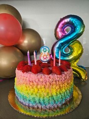 birthday cake with candles