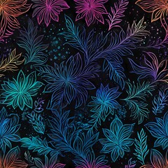 A stunning array of flowers and leaves showcases a rich blend of colors, creating an enchanting visual experience Generative AI
