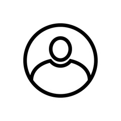 Circular user vector icon, Minimal profile avatar symbol.