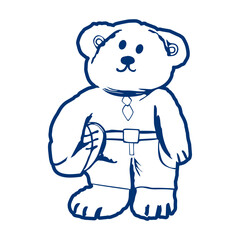teddy bear with a bow vector 