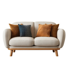 A cozy and comfortable sofa with several decorative pillows