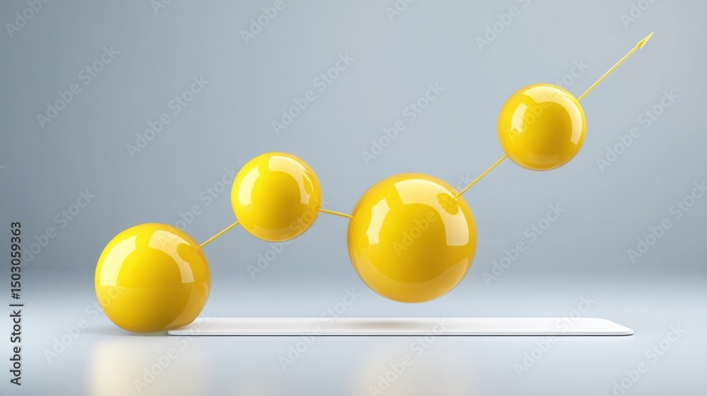 Poster interactive blockchain-synced bounce reaction slope graph icon concept for enhanced data visualizati