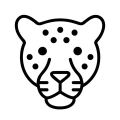 leopard face icon on white background vector
Vector line icon animals