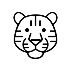 tiger face icon on white background vector
Vector line icon animals