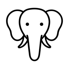 elephant face icon on white background vector
Vector line icon animals