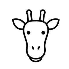 giraffe face icon on white background vector
Vector line icon animals