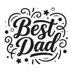 a typography silhoutte style best dad for fathers day