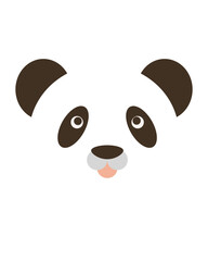Panda character. Cartoon cute face of animal for baby card, nursery wall art, room decoration, printing on fabric, postcard, wrapping paper. Vector illustration in a simple style. Picture for applique