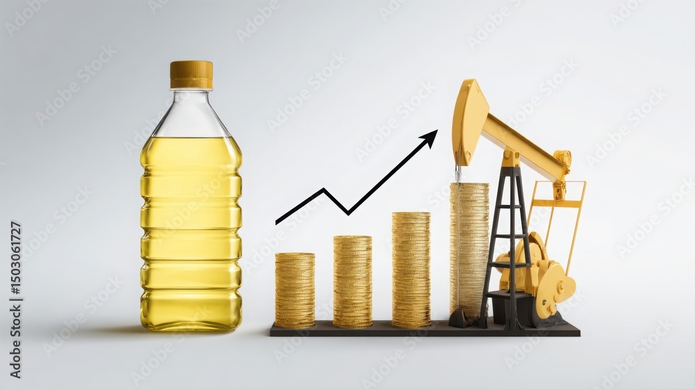 Poster rotation chart icon concept for visualizing the performance of various commodities within the sector