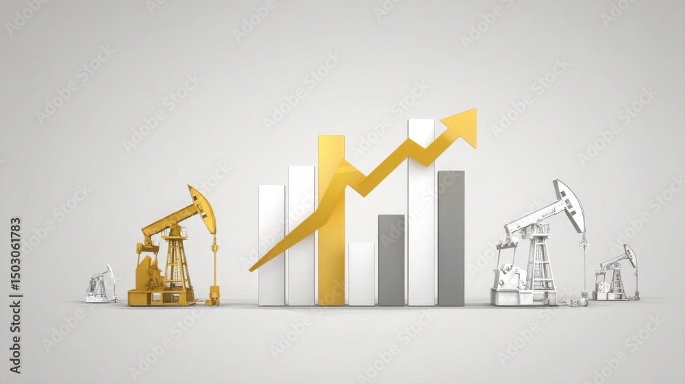 Poster rotation chart icon concept for visualizing the performance of various commodities within the sector