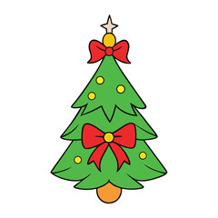 Festive Christmas decoration featuring a lush spruce tree adorned with a vibrant red bow, bringing holiday cheer and classic charm to any space.
