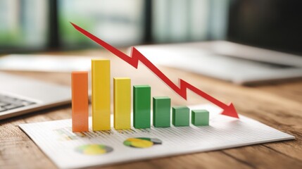 Corporate debt levels icon concept abstract chart showing economic indicators and financial health over time