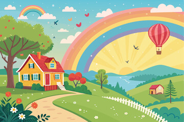 landscape with rainbow
