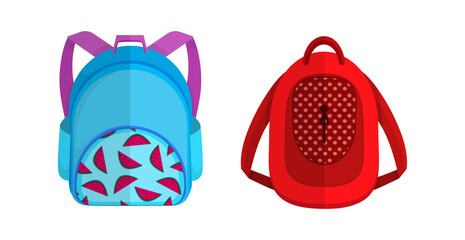 School backpacks set Colorful bags for primary school students