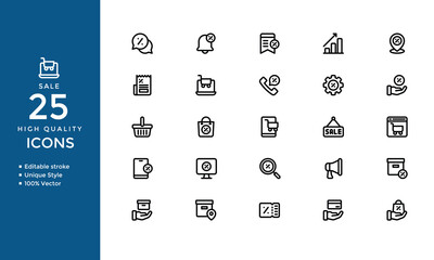 Sales Icons – Solid Vector Set of Growth, Profit, Business Success & Marketing Symbols