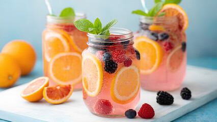 Summer refreshing cold cocktail