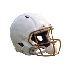 Fototapeta premium A modern football helmet against a white isolated background, designed for safety and performance in American football games.