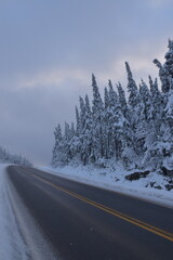 Obraz premium A country road in winter, Québec, Canada