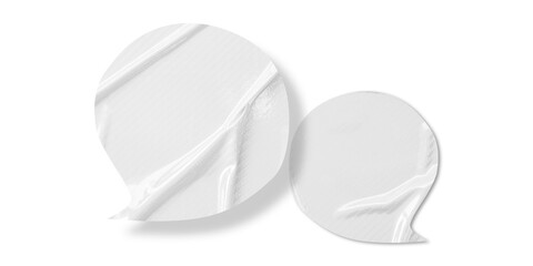 White speech bubble crumpled paper isolated on transparent background