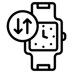 smartwatch data transfer line icon	
