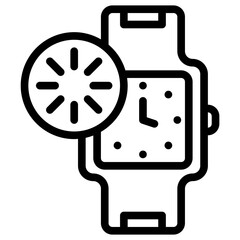 smartwatch loading line icon	
