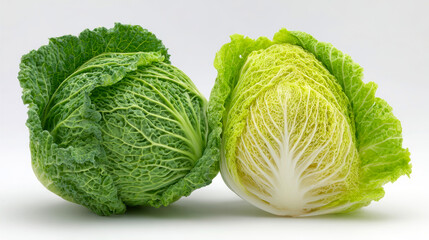 Fototapeta premium Comparing Napa cabbage and cabbage