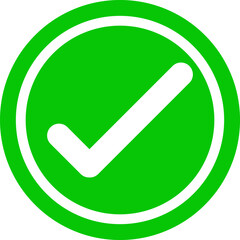 Green circle white checkmark approval symbol positive feedback confirmation success complete done correct yes okay validated verified achievement accomplishment task finish © IllustraVault