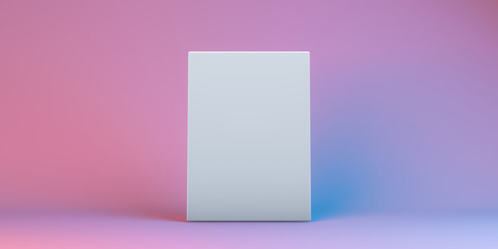 3d white empty sign mock up on gradient background.