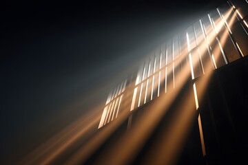 Obraz premium Dramatic beams of sunlight filtering through the windows, creating a mesmerizing display of light and shadow