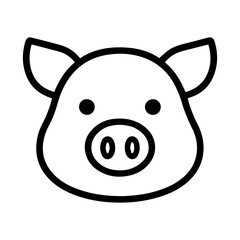 pig face icon on white background vector
Vector line icon animals