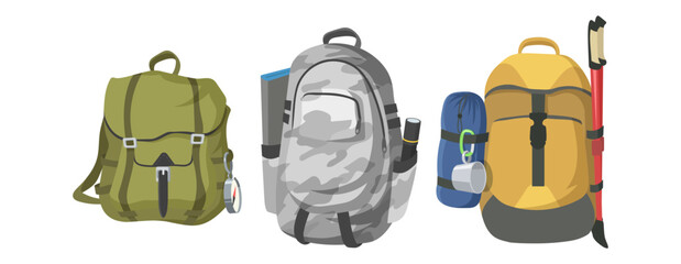School backpacks set Colorful bags for primary school students