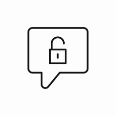 unlock message icon sign vector