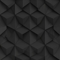 Obraz premium Black Seamless Geometric Pattern with Three-Dimensional Cubes and Raised Surfaces for Modern Design Applications