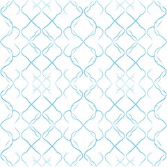 Artistic Seamless Pattern Design with Elegant Light Blue Curves on a Clean White Background
