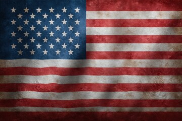 Naklejka premium Aged American Flag: A Patina of History in Rustic Style