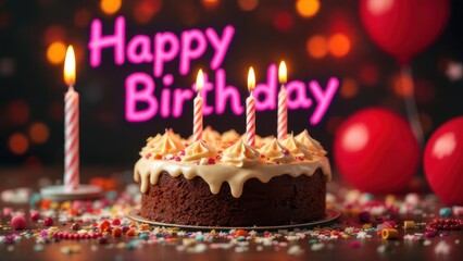 Playful Happy Birthday Logo with Fun Typography and Bright Colors
