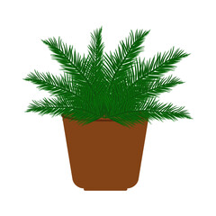 Rooted sprout and style vector icon, Little green life, Small plant pot editable vector icon.